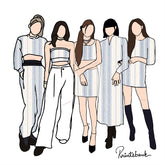 White Blue Color Stripe Printed Fabric Material